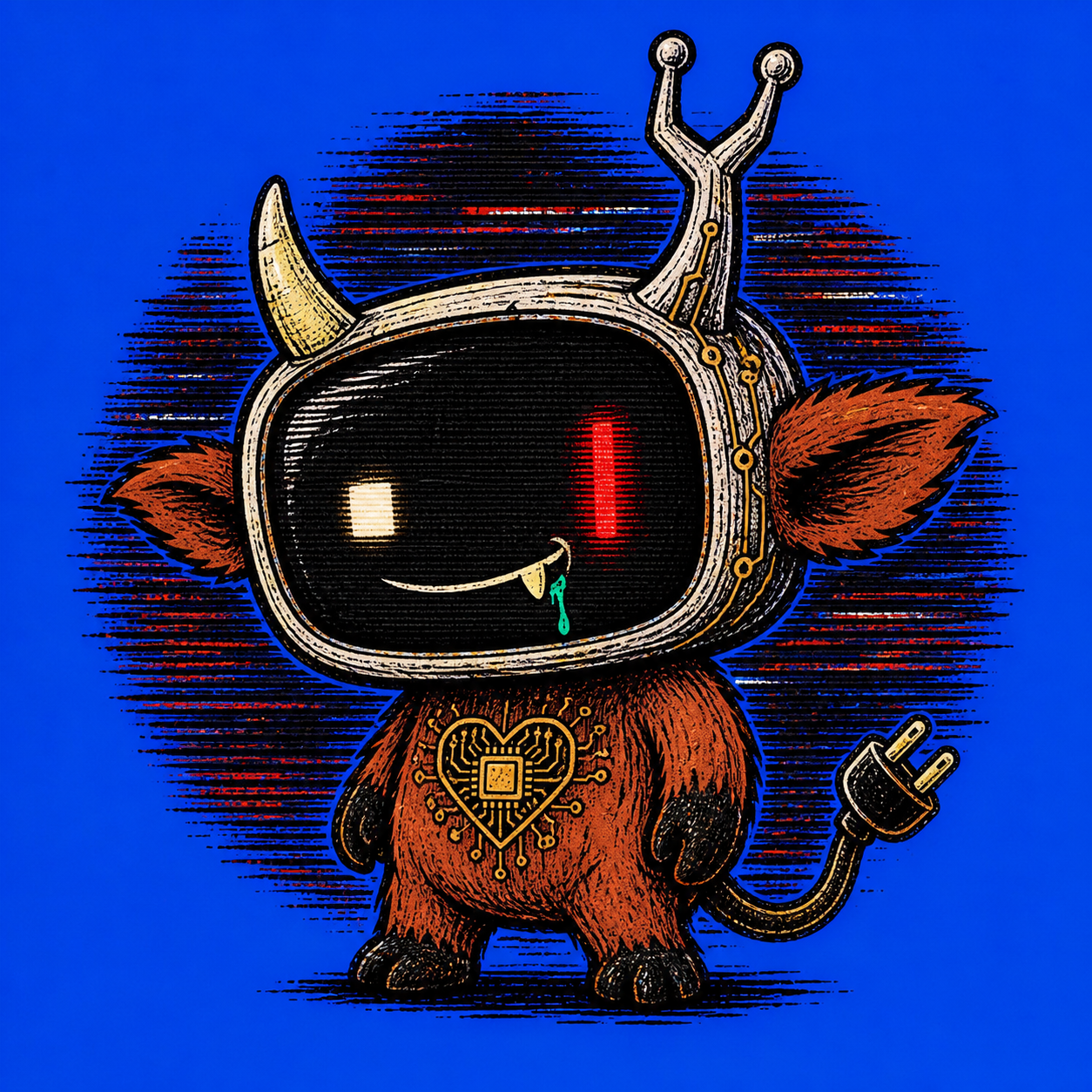 CALF.EXE glitch calf mascot